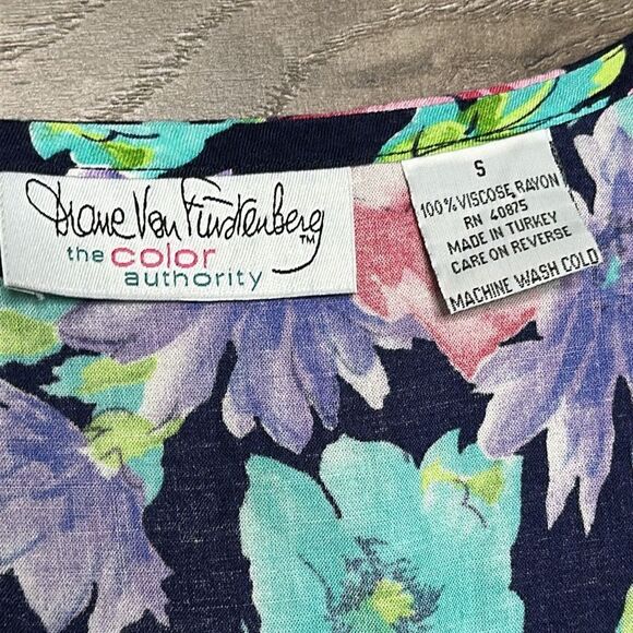 Diane Von‎ Furstenberg Floral Square Neck Short Sleeve Picket Maxi Dress Small - Picture 10 of 14